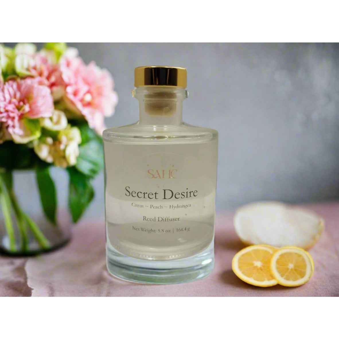 Citrus and Peach Reed Diffuser by SAHC for Fresh Home Fragrance